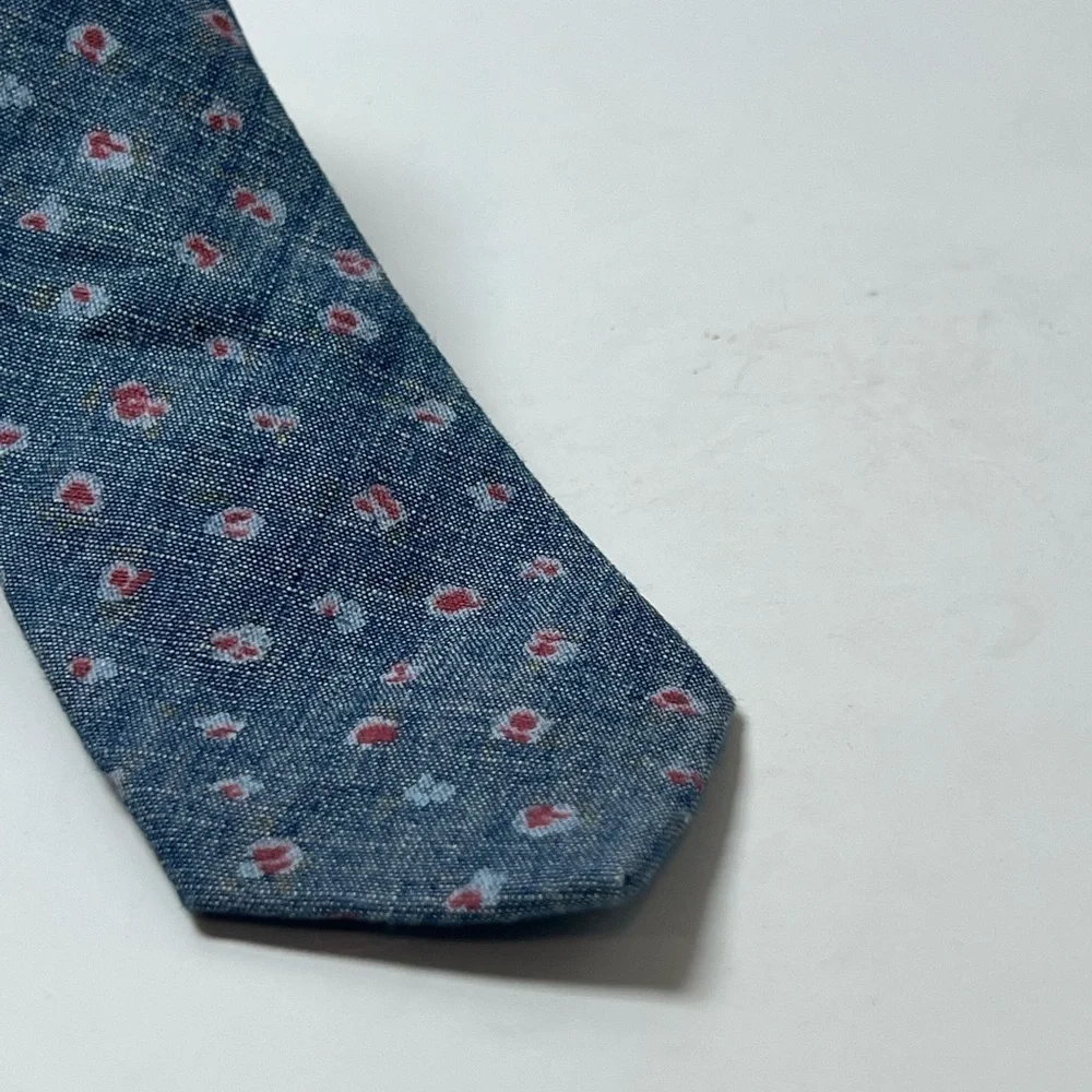 J. Crew Classic 100% Cotton Slim Navy Textured Tie